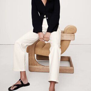 Banana Republic High Rise Boot Cut Crop White Jeans Sz 29